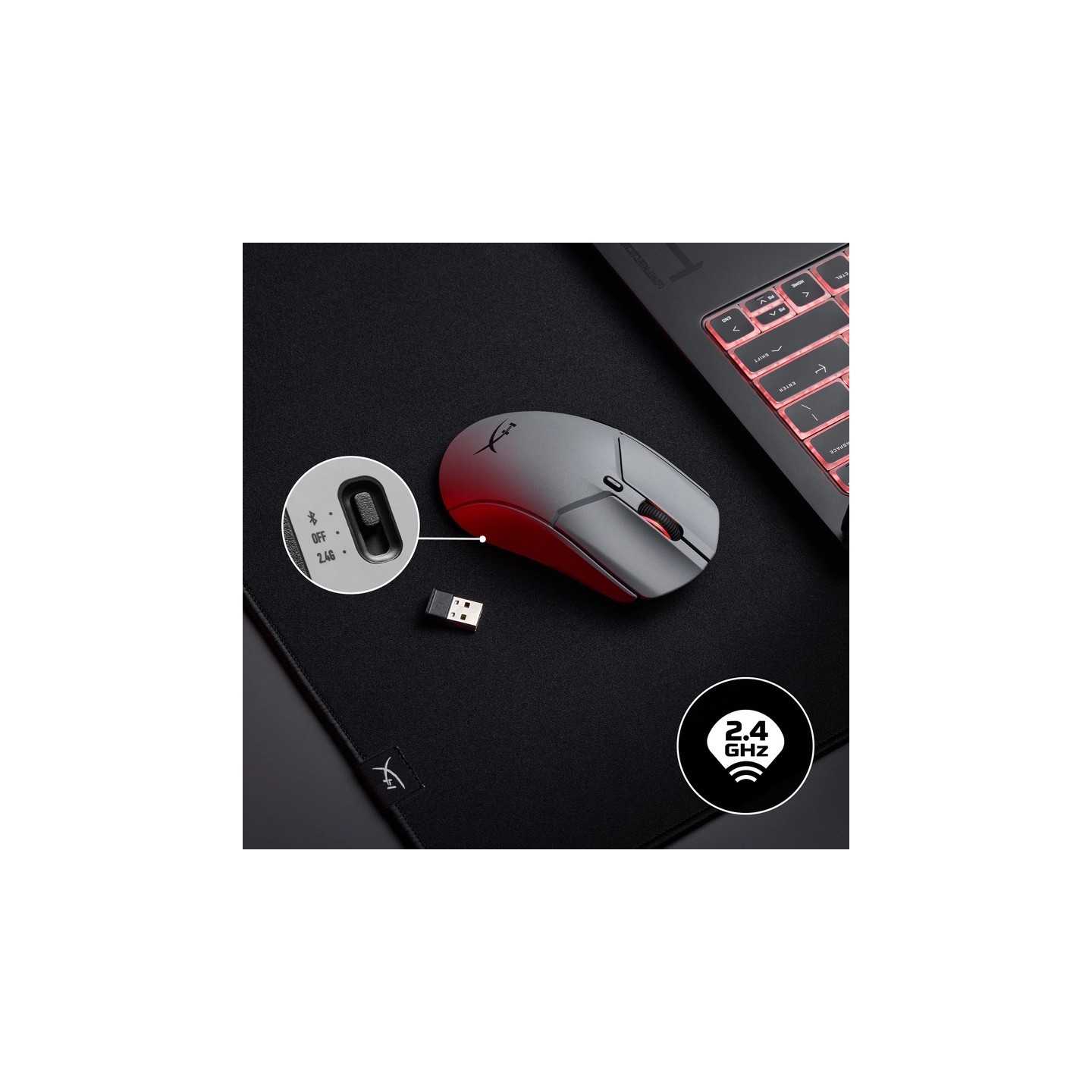 Miš HyperX Pulsefire Haste 2 Pro 4K Wireless Gaming Sivi
