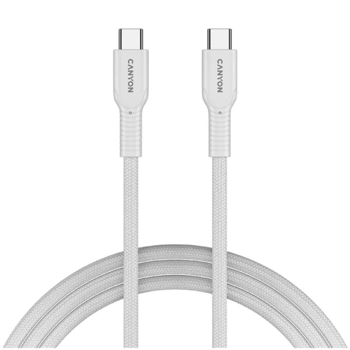 Canyon kabal OnWire 60CL USB-C – USB-C 60W pleteni 1m bijeli CND-CCAP60AB10W