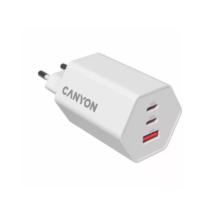 Canyon punjač HEXAGON 65W GaN 2x USB-C + 1x USB-A PD/QC bije