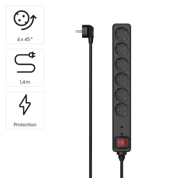 Hama produžni prenaponski kabal 6 utičnica  1,4m