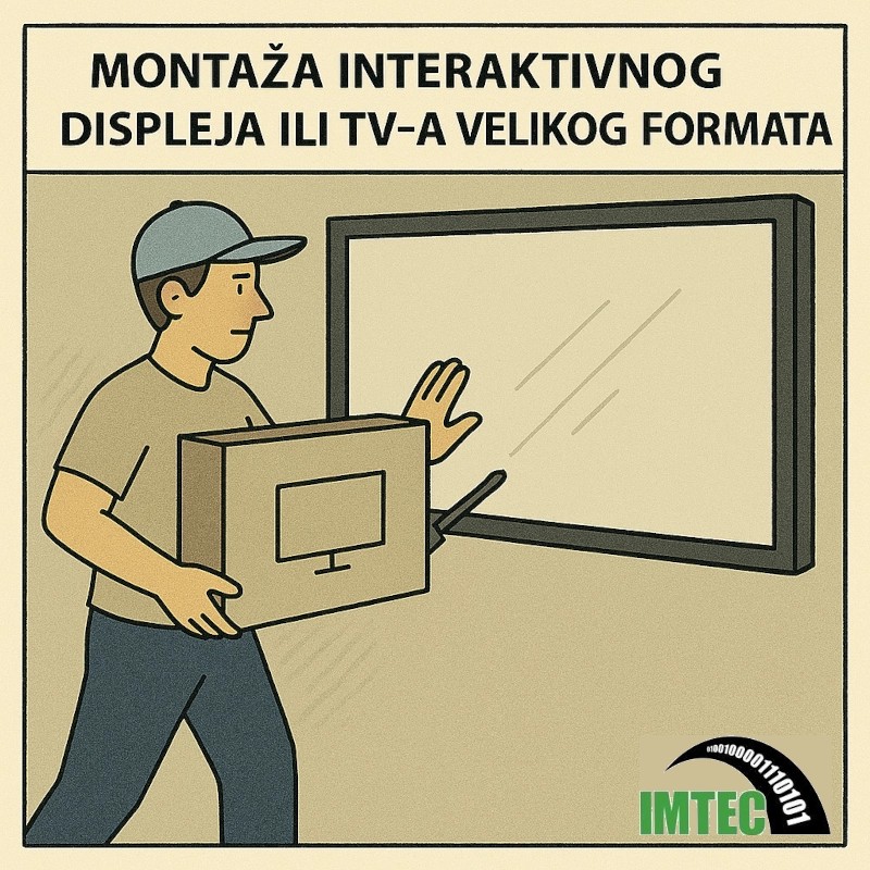 Montaža interaktivnog displeja ili TV-a velikog formata (bez isporuke)