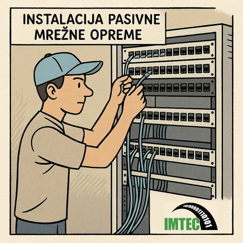 Instalacija pasivne mrežne opreme (angažman jednog tehničara i inženjera za pripremu po danu rada)