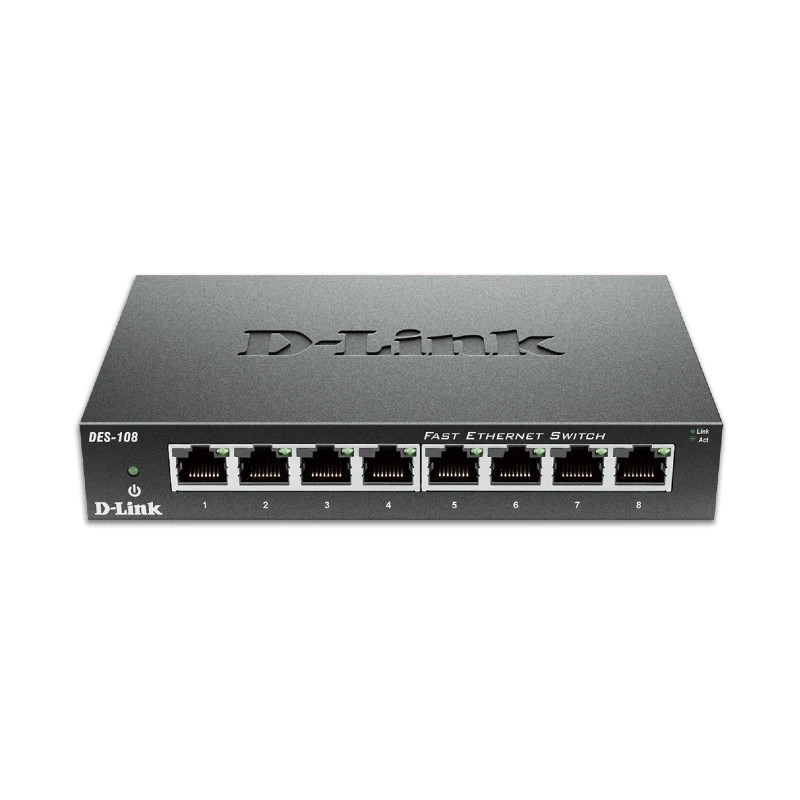 D-Link 8-Port Fast Ethernet Unmanaged Desktop Switch (DES-108)