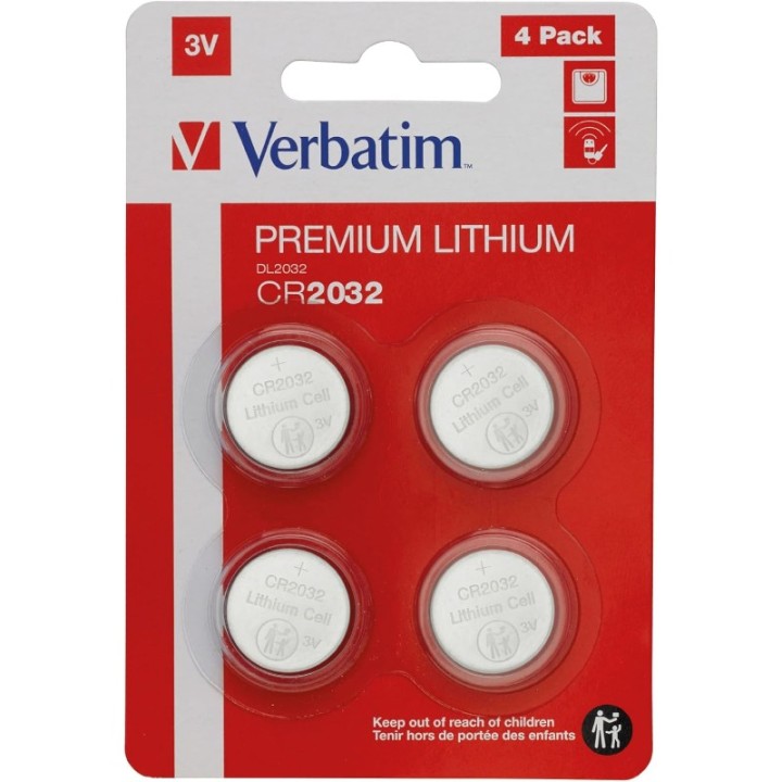 Verbatim baterija CR2032 3V Lithium 4 baterije u pakovanju