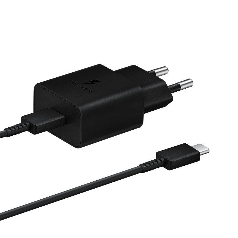 Samsung punjač 15W brzo punjenje USB-C crni (kabal uključen)