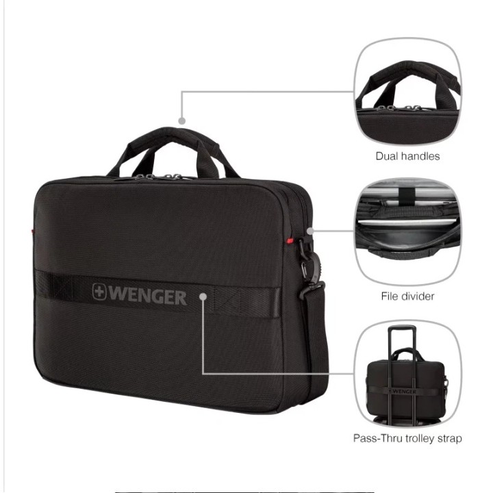 Wenger torba za laptop XE Brief 16'' sivo-crna