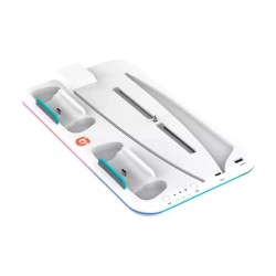 Canyon rashladni stalak CS-5 RGB PS5 Slim i punjač kontrolera bijeli