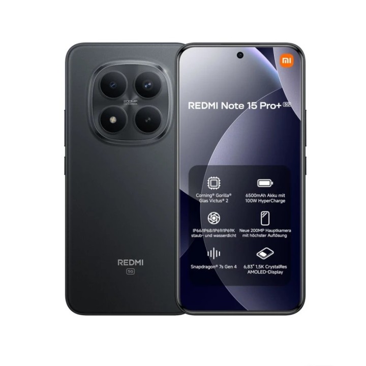 Mobitel Xiaomi Redmi Note 15 Pro+, 5G, 8/256GB, crni