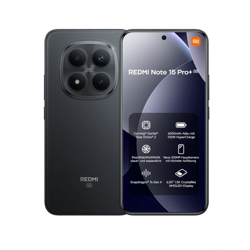 Mobitel Xiaomi Redmi Note 15 Pro+, 5G, 12/512GB, crni