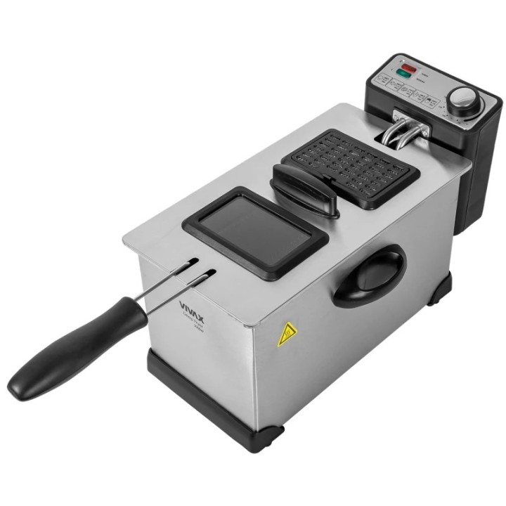 VIVAX friteza 3L 2000W DF-2003SS, inox, podesiva temperatura, velika korpa