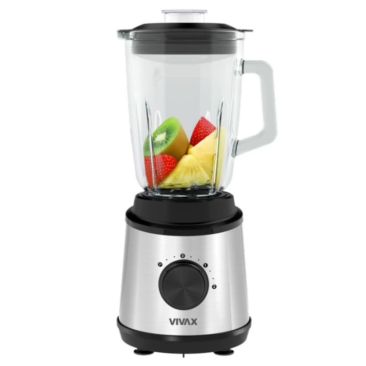 Vivax blender BL-800X, 800W sa staklenom posudom, 2 brzine + Turbo Pulse, crni inox