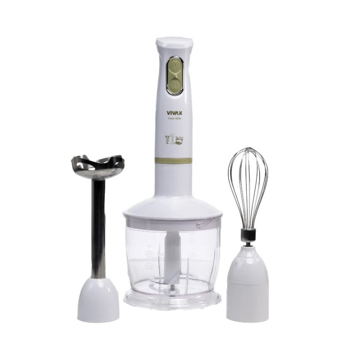 VIVAX štapni mikser set HBS-400WG, 400W, sjeckalica + mutilica, 2 brzine, bijela