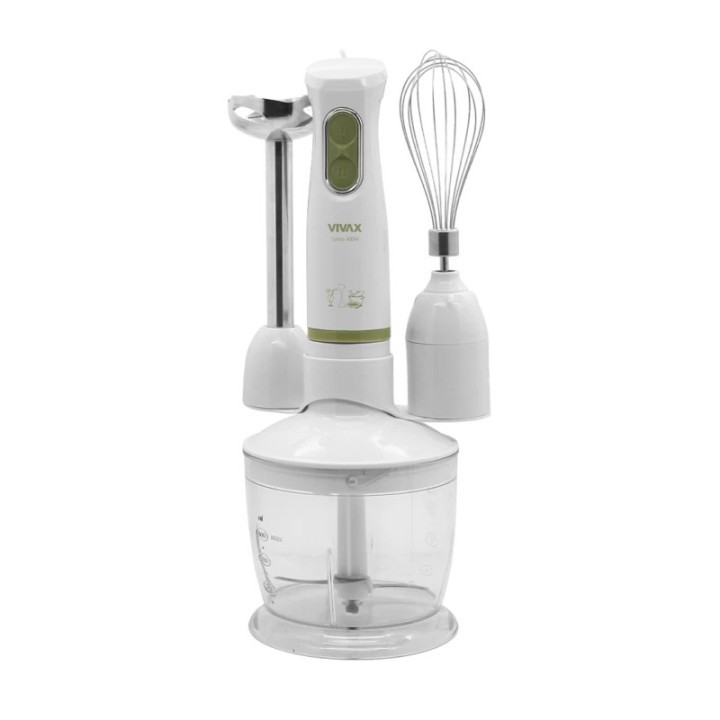 VIVAX štapni mikser set HBS-400WG, 400W, sjeckalica + mutilica, 2 brzine, bijela