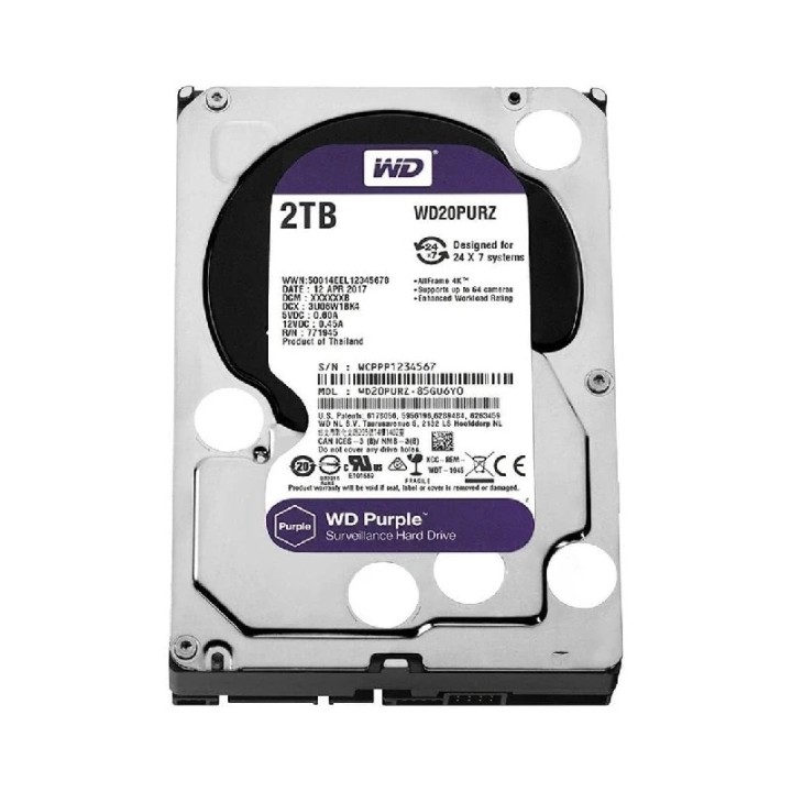 WD ljubičasta 2TB WD20PURZ, 64MB SATA3