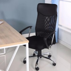 Stolica kancelarijska FLEX mrežasti naslon, chrom, crna