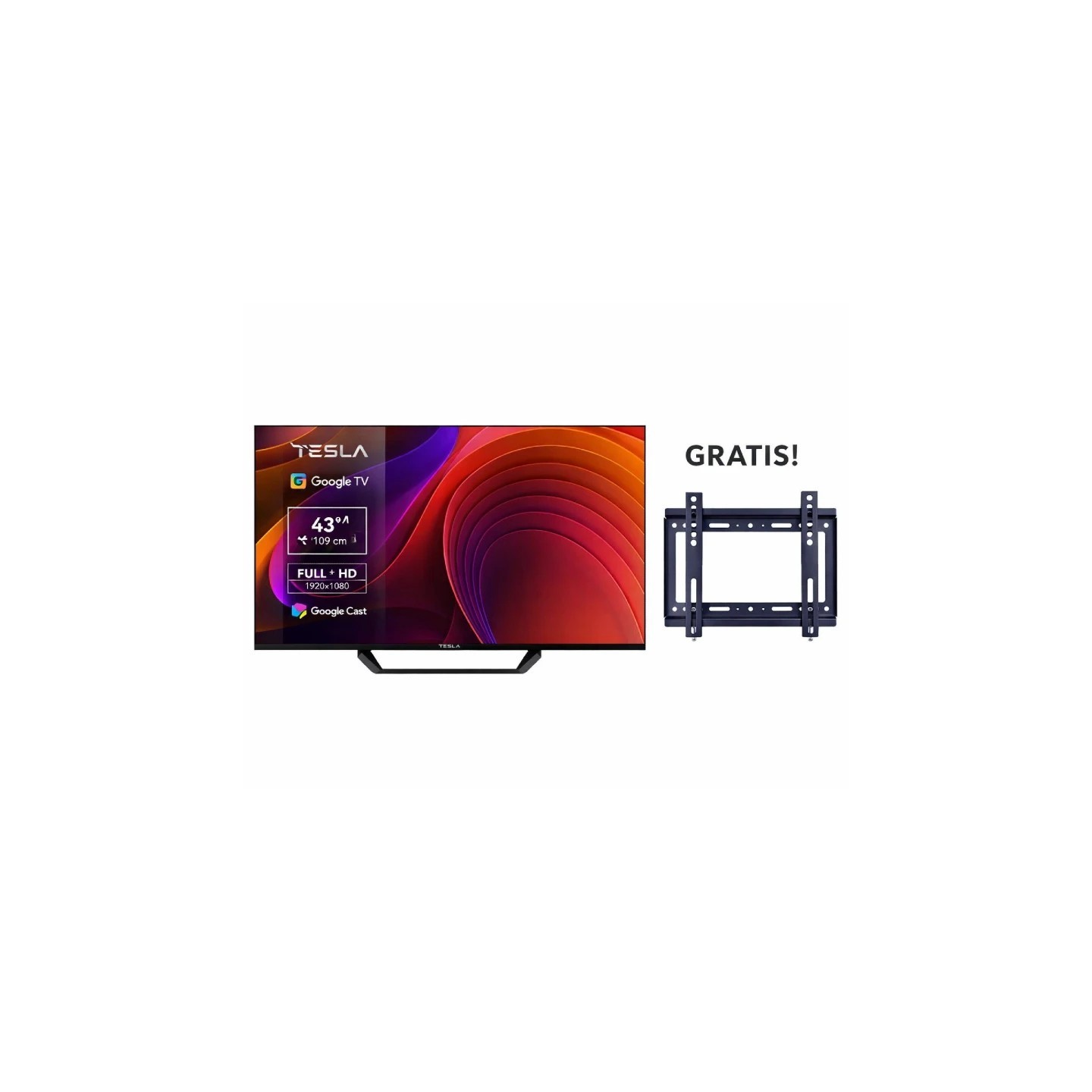 Tesla Televizor 43E655BFS LED 43'' (109cm) FHD, Google TV + Gratis nosač