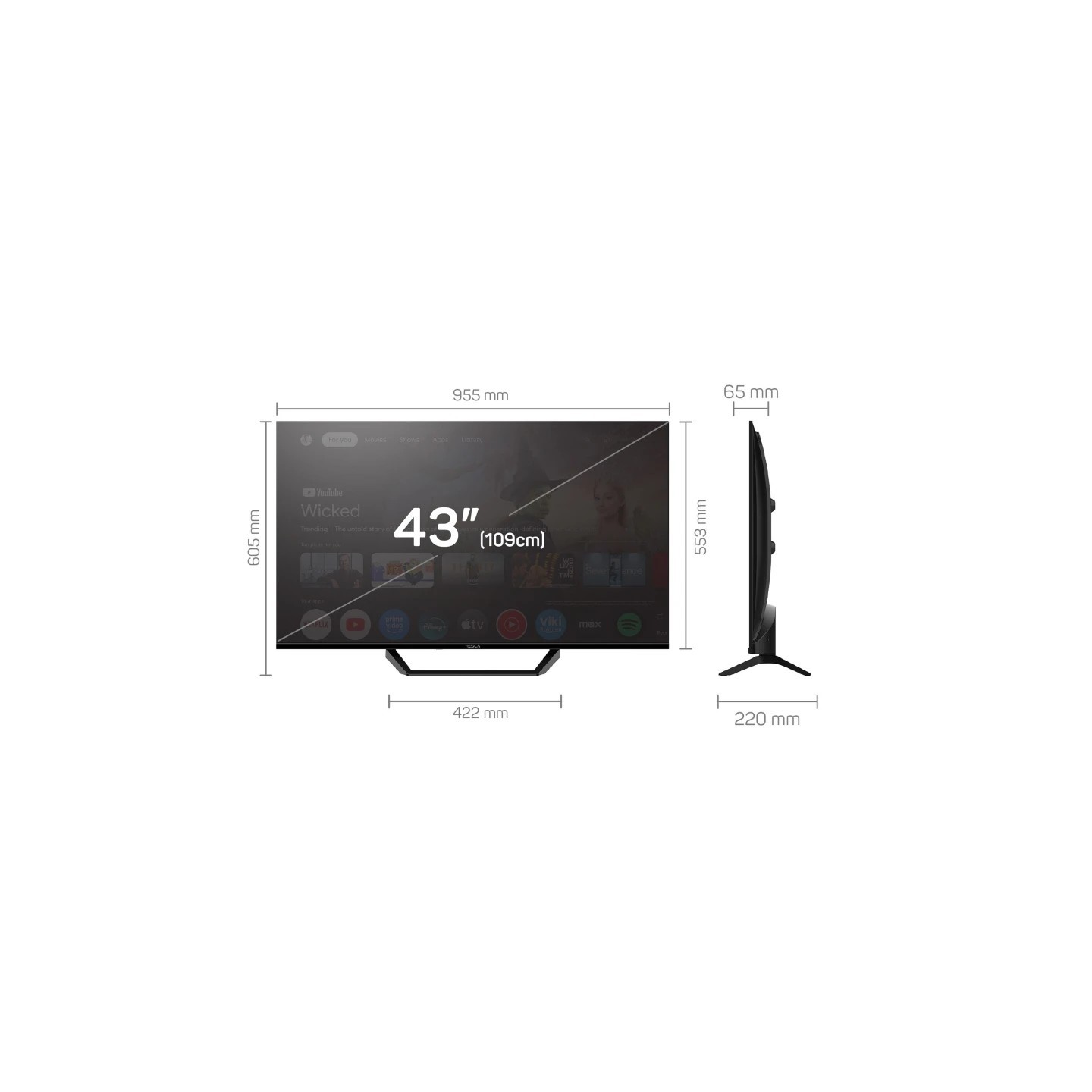Tesla Televizor 43E655BFS LED 43'' (109cm) FHD, Google TV + Gratis nosač