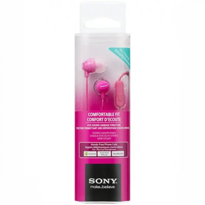 Sony slušalice EX-15 roze s mikrofonom