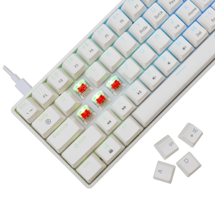 White shark gaming tastatura Shinobi-2 mehanička red SW US bijela