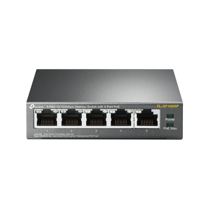 TP-link 5-Port 10/100Mbps Desktop Switch with 4-Port PoE - TL-SF1005P-EU