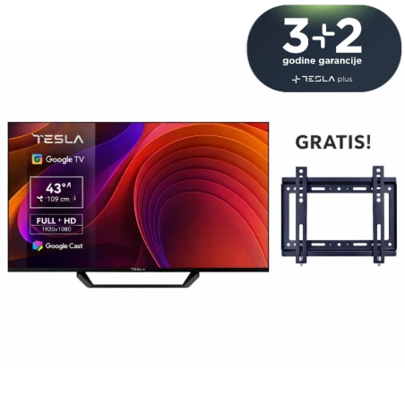 Tesla Televizor 43E655BFS LED 43'' (109cm) FHD, Google TV + Gratis nosač