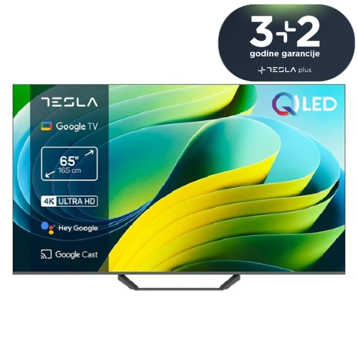 Tesla TV Q65E655GUS LED 65'' (165cm) 4K UHD QLED, Google TV