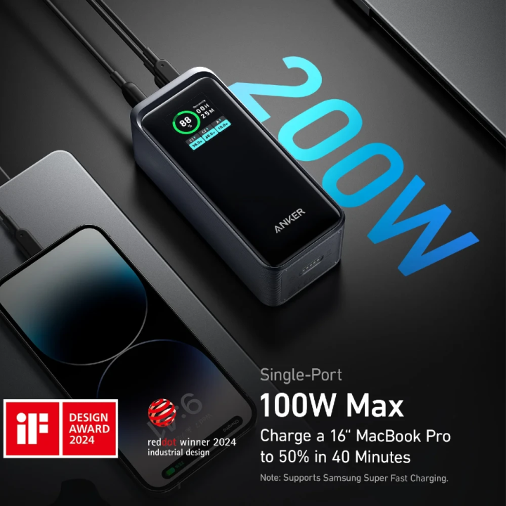 Anker Prime 20000mAh Power Bank (200W) Black