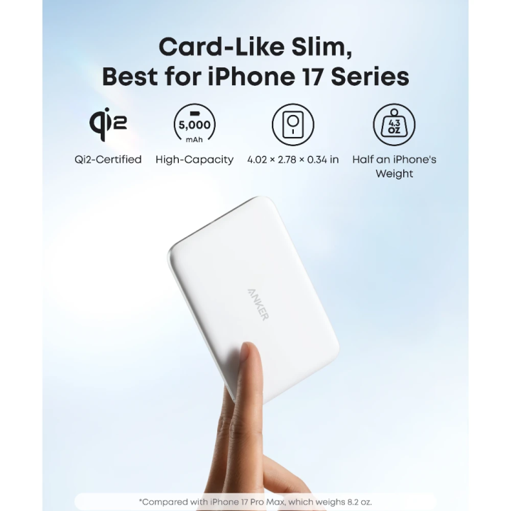 Anker Nano Power Bank (5K, Slim) White