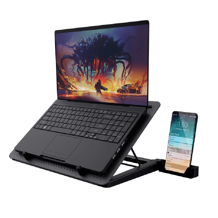 Trust Quno Cooling Stand LED GXT 1125 Laptop cooling stand sa 5 ventilatora + stalak za telefon
