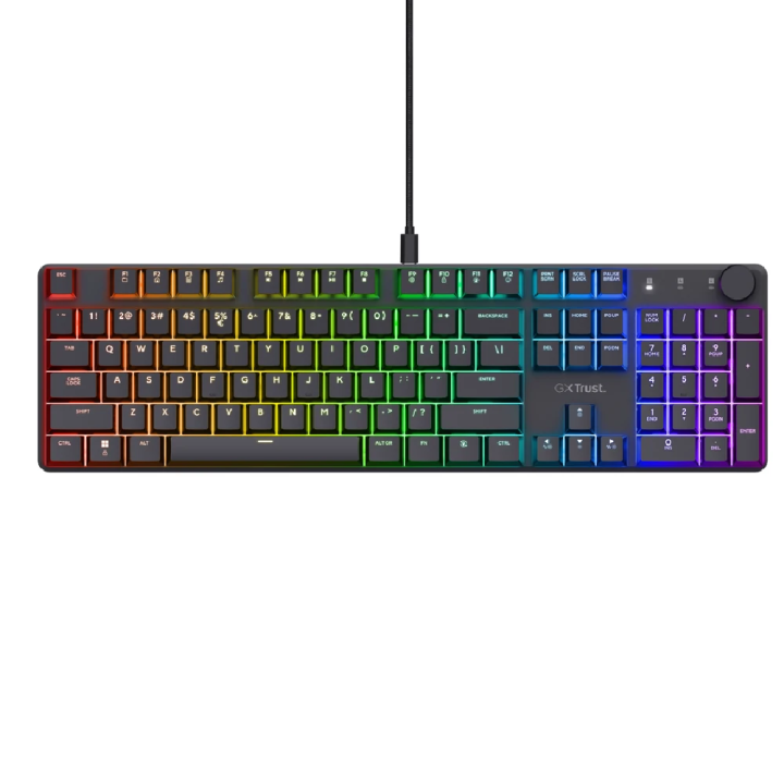 Trust GXT866 Torix mehaničkatastatura, US layout, žičana,USB 2.0, RGB, crna
