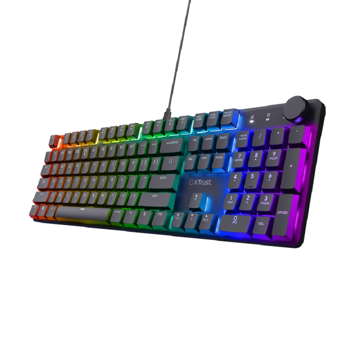 Trust GXT866 Torix mehaničkatastatura, US layout, žičana,USB 2.0, RGB, crna