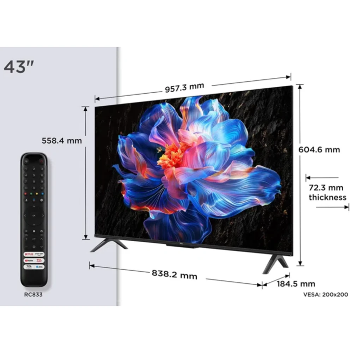 TCL Televizor 43V6C LED 43'' (109cm) 4K UHD, Google TV