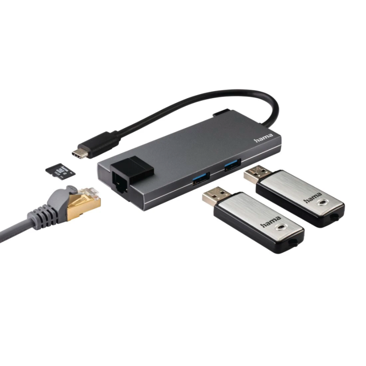 Hama USB-C Hub 5 portova HDMI, LAN