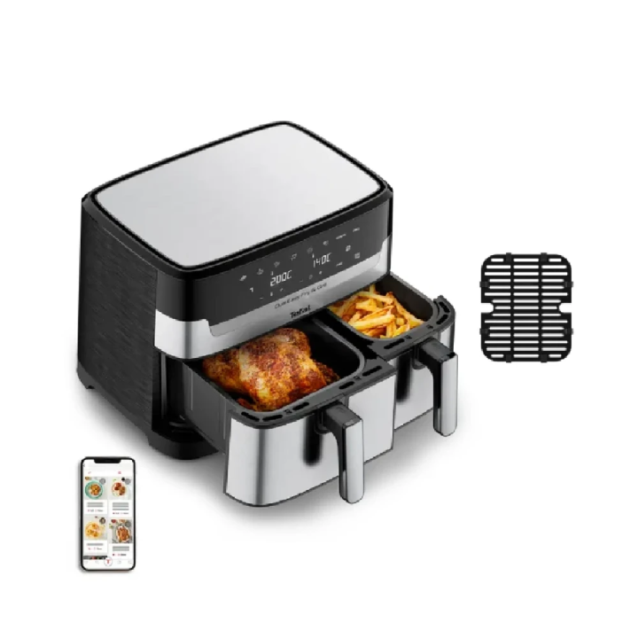 Tefal Air Fryer friteza EY905D10 na vrući zrak, 8.3L, sa dvije ladice, XXL kapacitet, zdravo kuhanje bez ulja