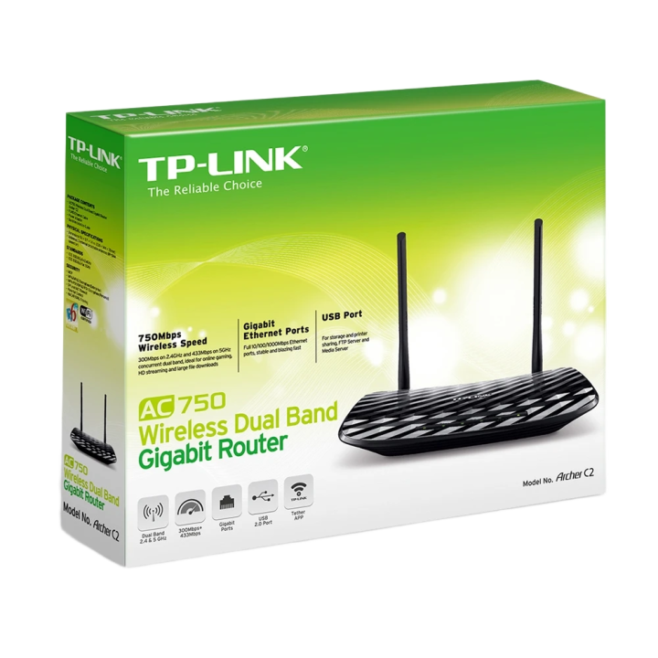 TP-Link ARCHER-C2 AC750 Wireless Dual Band Gigabit Router