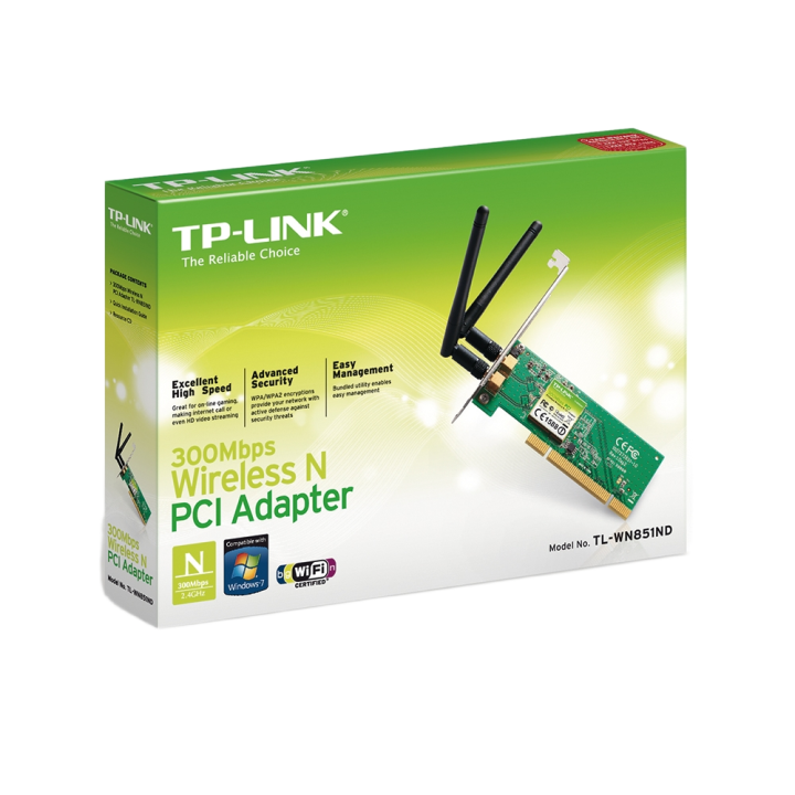 TP-link 300Mbps Wireless N PCI Adapte - TL-WN851ND-EU