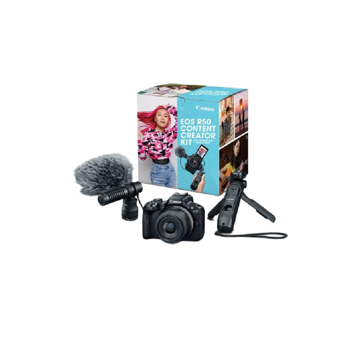 Fotoaparat Canon EOS R50 + RF-S 18-45 Content Creator Kit