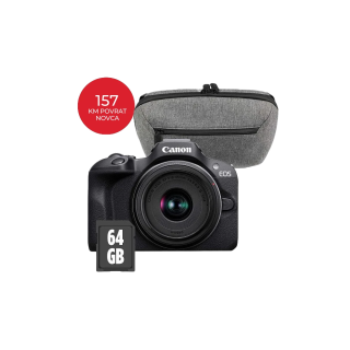 Canon R100 + RFS18-45 travel kit - torbica i SD64GB