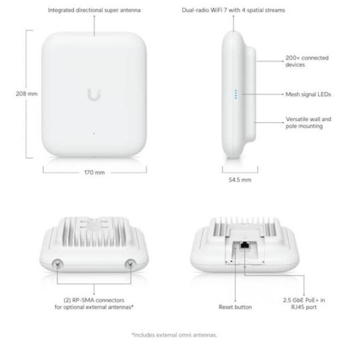 Ubiquiti U7 Pro Outdoor - vanjska pristupna tačka
