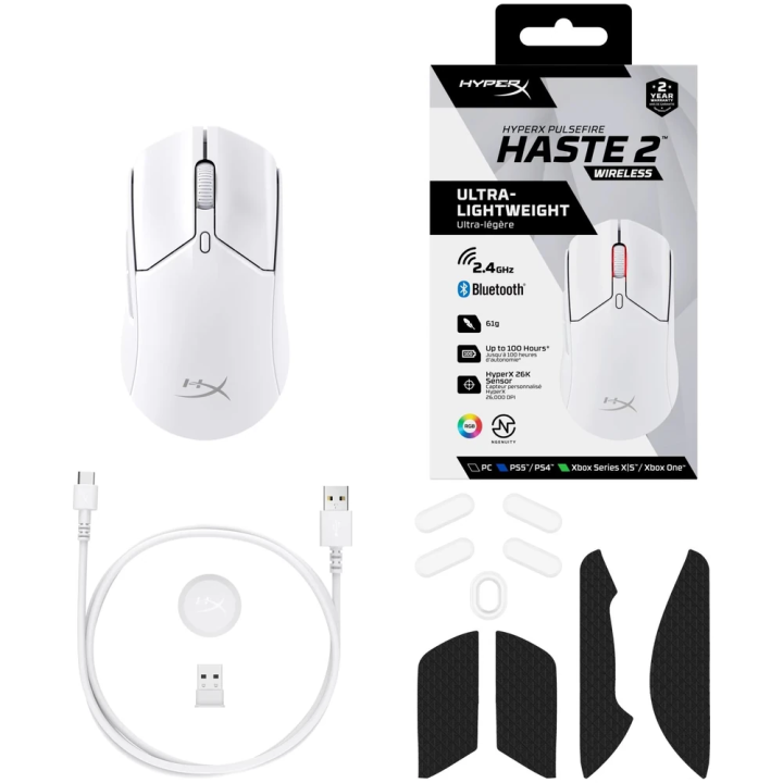 HyperX Pulsefire Haste 2 bežični miš bijeli