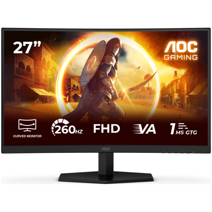 AOC monitor 27'' C27G42ZE Gaming zakrivljeni, FHD, Fast VA, 260Hz, 1ms