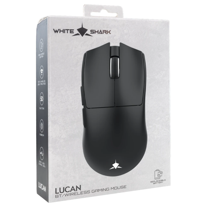 White shark gaming miš bežični Lucan crni WGM-5022
