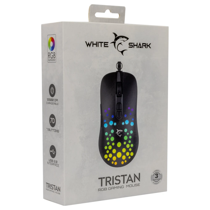 White shark gaming miš Tristan-2 RGB crni GM-9004