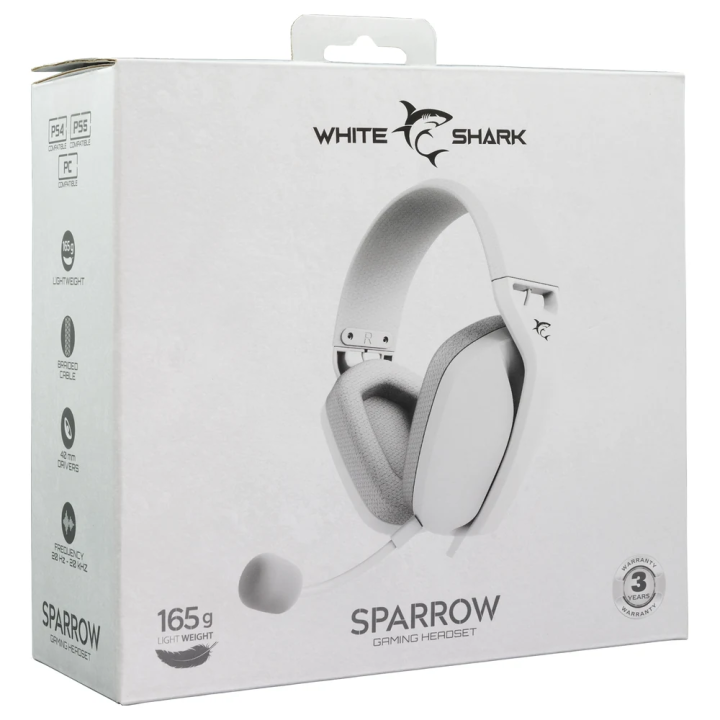 White shark slušalice Sparrow bijele GH-2443