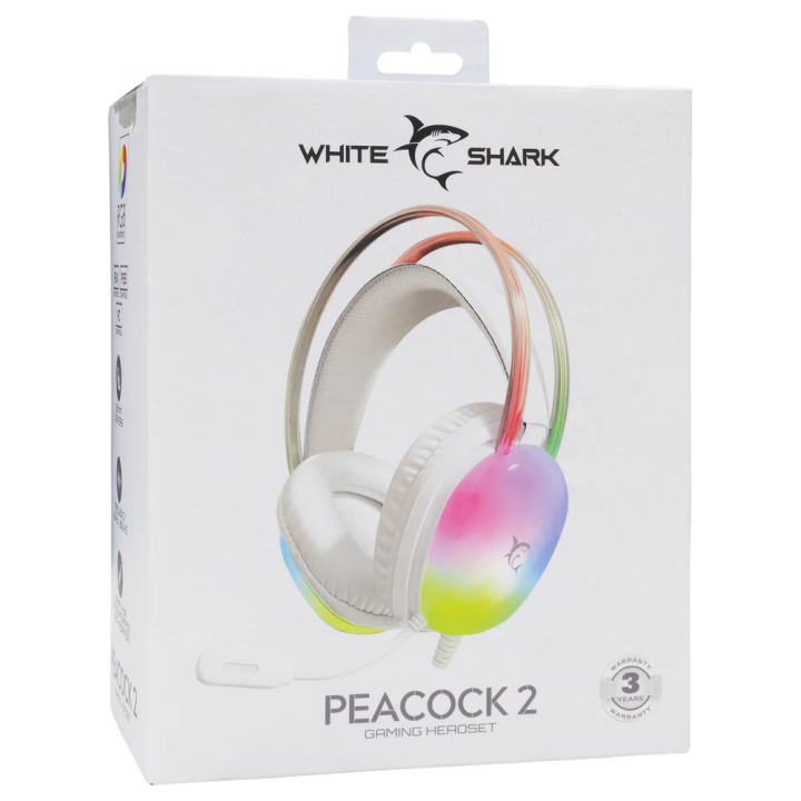 White shark slušalice Peacock-2 bijele GH-2444