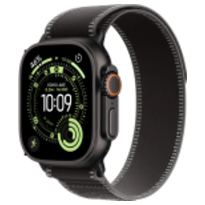 Apple Watch Ultra 3 Cellular 49mm Black Titanium Case with Black/Charcoal Trail Loop - M/L