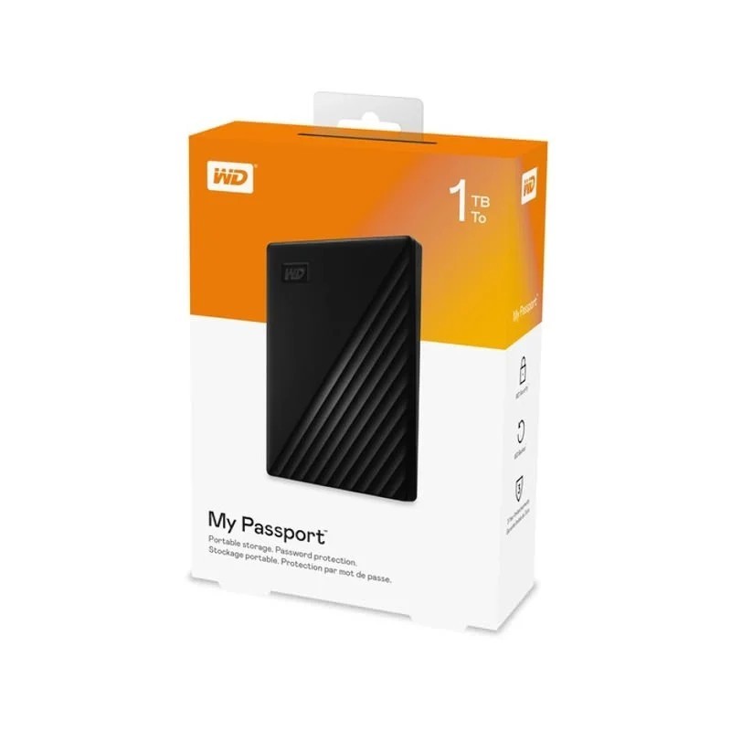 WD Externi USB3.2 1TB MY Passport crni, WDBYVG0010BBK