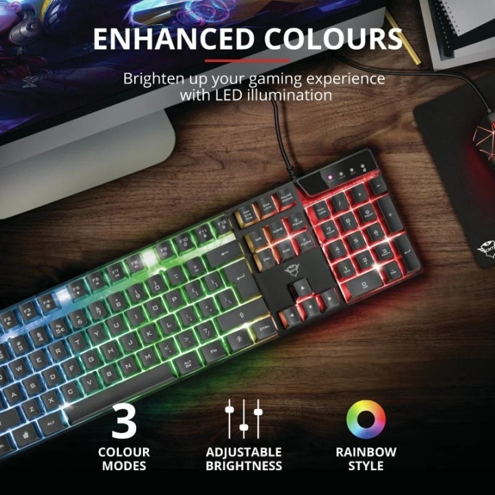 Trust GXT 835 tastatura Azor Illuminated Gaming