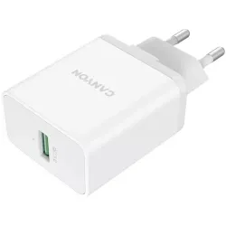 Canyon punjač H-24, 24W QC 3.0 USB-A, bijeli, 1x USB-A