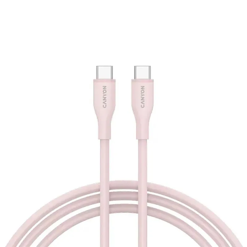 Canyon kabal CC60SC10 USB-C - USB-C 60W 1m silikon, roze, CNS-CC60SC10PS Canyon kabal CC60SC10 USB-C - USB-C 60W 1m silikon, roze, CNS-CC60SC10PS